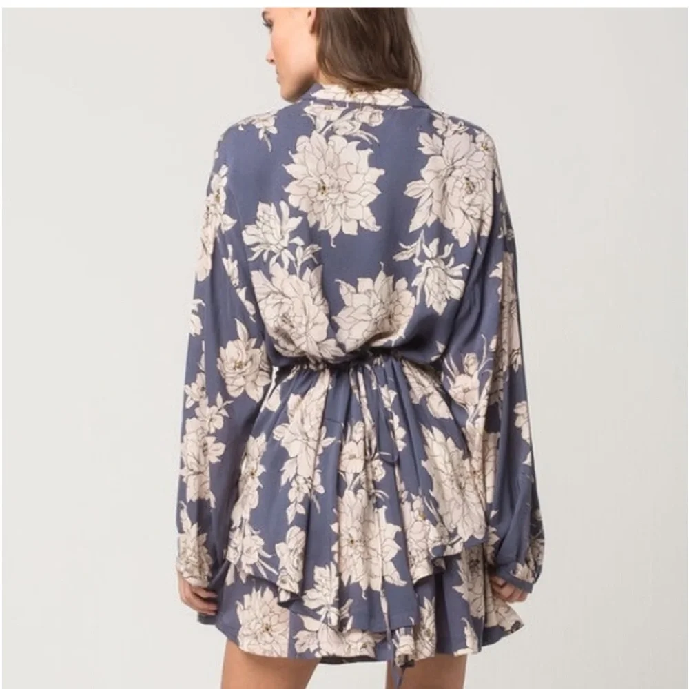 Free People Shake It Blue Floral Dress Size Medium - Picture 5 of 7